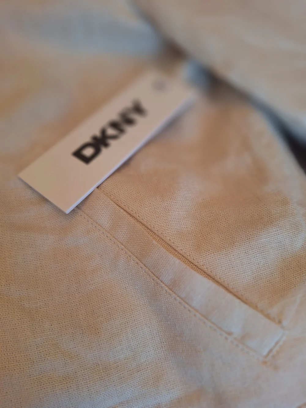 NWT DKNY Linen Women's Cream Moto Jacket Sz S